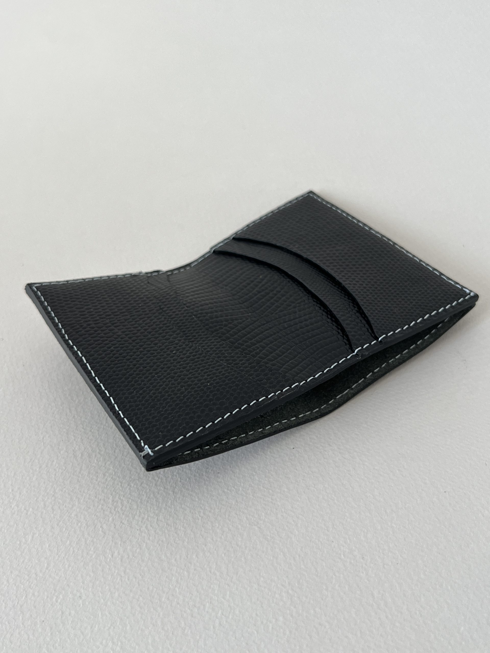porte carte cuir noir lézard maroquinerie de luxe